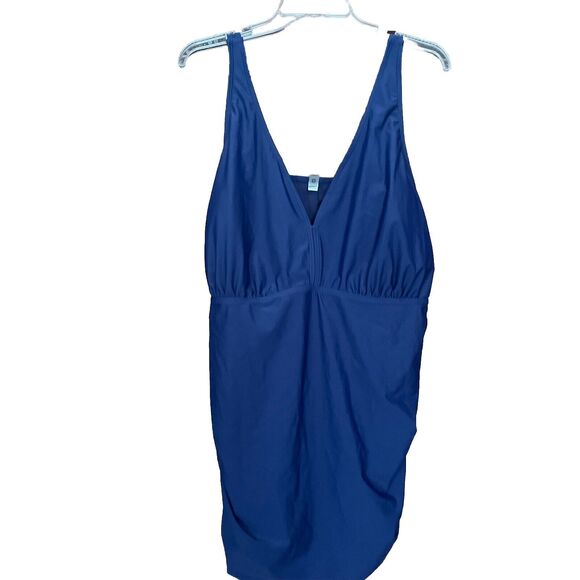 Daci Women 26w Plus Size Tankini Swim Top NWT Blue - Picture 1 of 7